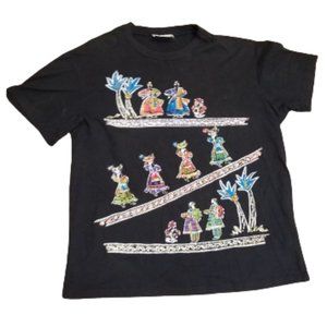 YoungStuff Studio Vintage African Print T-Shirt Retro Women's XXL 2XL Black